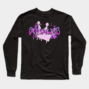 Aquarius Queen Graffiti Crown Zodiac Sign Astrology Birthday Long Sleeve T-Shirt